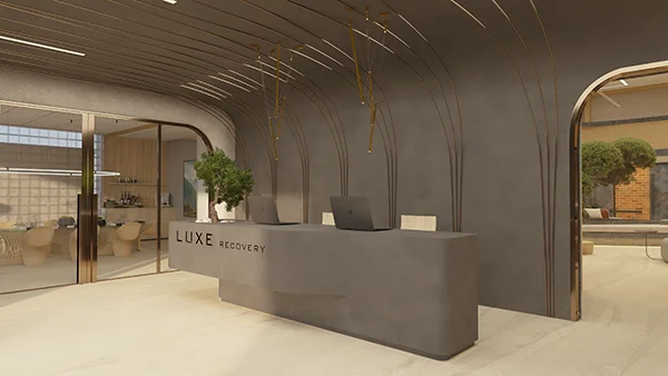 luxe iop center reception desk