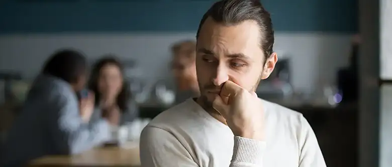 anxious man during group therapy