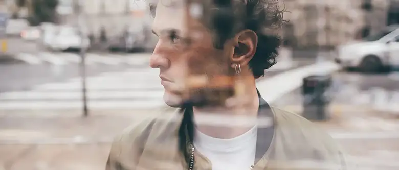 man looking distress while outside