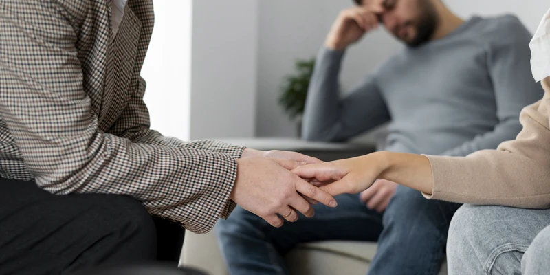 couple receiving therapy for drug addiction